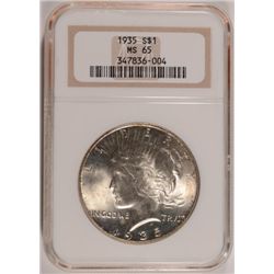 1935 Peace Dollar NGC MS65