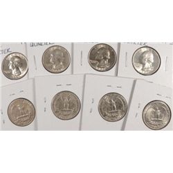 8 WASHINGTON QUARTERS (34,39,40,40-S,41-S,52-D,52-S,53-D)AU UNC