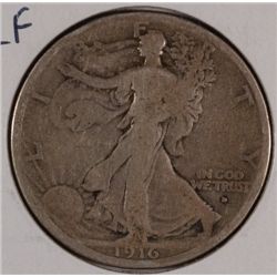 1916-D WALKING LIBERTY HALF DOLLAR G/VG