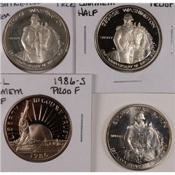 4 COMMEM HALF DOLLARS (82-D,2-82-S, 86-S)