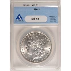 1890 MORGAN DOLLAR ANACS MS61