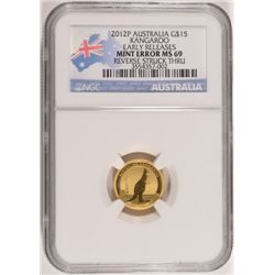 2012 1/10 GOLD AUSTRALIA KANGAROO NGC MS69 MINT ERROR