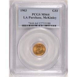 1903 LA. PURCHASE, McKINLEY GOLD, PCGS MS-64  VERY NICE