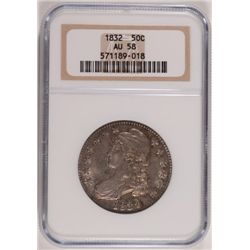 1832 BUST HALF DOLLAR NGC AU-58 NICE ORIGINAL COLOR!