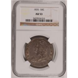 1835 BUST HALF DOLLAR NGC AU 53 NICE!