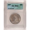 Image 1 : 1837 BUST HALF DOLLAR ICG MS 64 REEDED EDGE, SUPER!