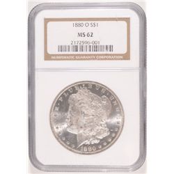 1880-O MORGAN DOLLAR NGC MS62 VERY NICE BLAST WHITE