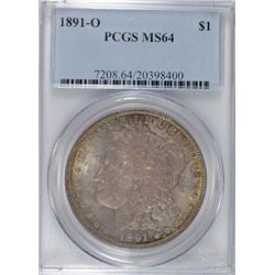 1891-O MORGAN DOLLAR PCGS MS-64 ORIGINAL TONE