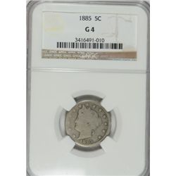 1885 LIBERTY NICKEL NGC G-4 KEY!