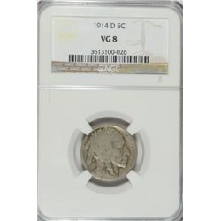 1914 D BUFFALO NICKEL NGC VG 8