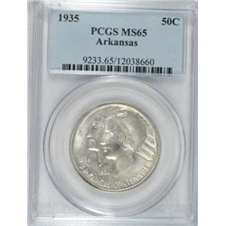 1935 ARKANSAS HALF DOLLAR, PCGS MS-65 GEM