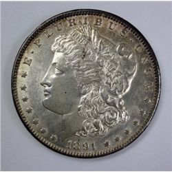 1891-CC MORGAN DOLLAR AU-58/BU MOST WOULD CALL BU NICELY TONED REVERSE