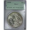 Image 1 : 1886 MORGAN DOLLAR PCGS MS-63 OLD RATTLER HOLDER