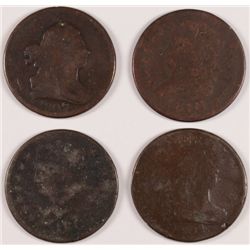 4 LOW GRADE HALF CENTS