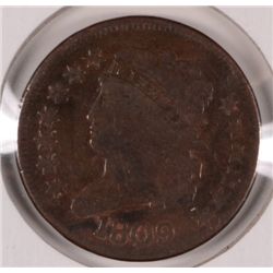 1809 HALF CENT VG/FINE