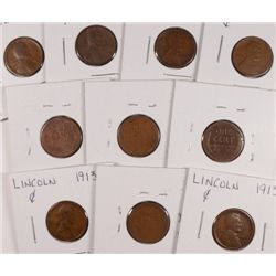 10-1913-S LINCOLN CENTS AVG CIRC