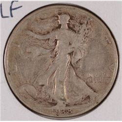 1938-D WALKING LIBERTY HALF DOLLAR VG