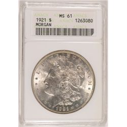 1921 MORGAN DOLLAR ANACS MS61