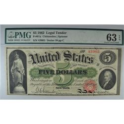 1862 $5 US NOTE PMG 63 EPQ