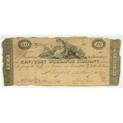 1814 $10 KENTUCKY INSURANCE COMPANY NOTE GOOD