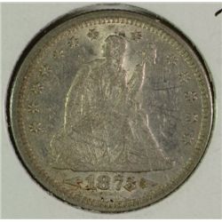 1873 SEATED QUARTER AU