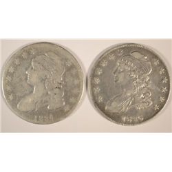 1834 GOOD & 1836 VF BUST HALF DOLLARS