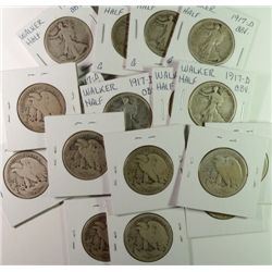 20-1917-D OBV WALKING LIBERTY HALF DOLLARS AG-VG