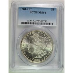 1881-CC MORGAN DOLLAR PCGS MS64