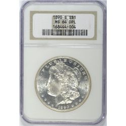 1890-S MORGAN DOLLAR NGC MS64 DPL