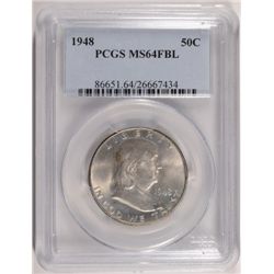 1948 FRANKLIN HALF DOLLAR, PGGS MS-64 FBL