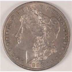 1883-S MORGAN SILVER DOLLAR, AU-58  NICE COIN!