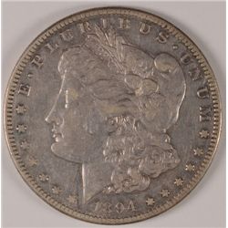 1894-S MORGAN SILVER DOLLAR, XF/AU-45  SEMI KEY DATE