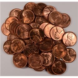 ( 25 ) 1950 AND ( 25 ) 1953 BU LINCOLN WHEAT CENT LOT, COMBINED IN ONE ROLL