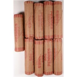 LINCOLN CENT CIRC ROLL LOT, 1 EACH 1920, 21, 23, 24, 25, 26, 27, 28, AND 1929