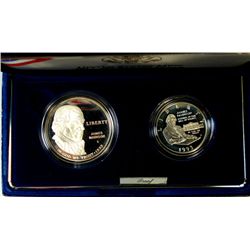 1992 BILL OF RIGHTS 2 PIECE PROOF  COMMEMORATIVE SET, ORIG. BOX/CERT