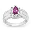 Image 1 : Genuine 1.57 ctw Amethyst & Diamond Ring 10K White Gold