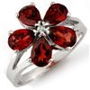 Image 1 : Genuine 2.52 ctw Garnet & Diamond Ring 10K White Gold