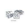 Image 1 : Natural 0.75 ctw Diamond Stud Earrings 14K White Gold