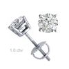 Image 1 : Natural 1.0 ctw Diamond Stud Earrings 14K White Gold