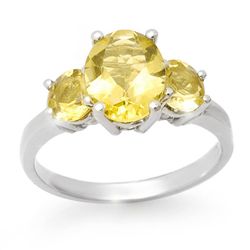 Genuine 2.55 ctw Citrine Ring 10K White Gold