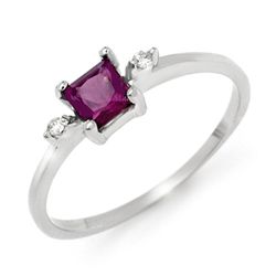 Genuine 0.33 ctw Amethyst & Diamond Ring 10K White Gold