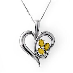 Genuine 0.87 ctw Citrine & Diamond Pendant 10k Gold