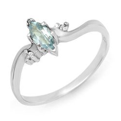Genuine 0.29 ctw Blue Topaz & Diamond Ring 10K Gold