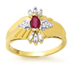 Genuine 0.22 ctw Ruby & Diamond Ring 10K Yellow Gold