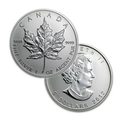 BRILLIANT UNCIRCULATED 1oz Sillver Canadian Maple Leaf - Random Date