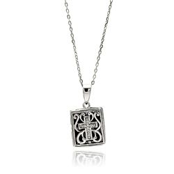 Silver CZ Necklace .925 Ladies Sterling Jewelry bgp00588