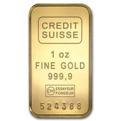 Credit Suisse Gold Bar 1 oz - .9999 Fine Gold