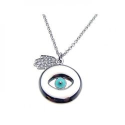 Silver CZ Necklace .925 Ladies Sterling Jewelry stp00869