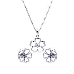 Silver CZ Necklaces Sets .925 Sterling Jewelry sts00385