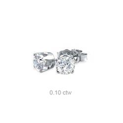 Natural 0.10 ctw Diamond Stud Earrings 14K White Gold
